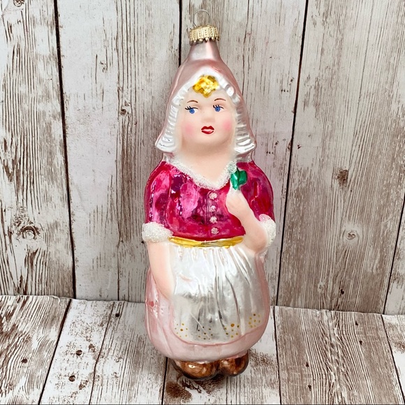 Vintage LAUSCHA GLAS German Girl Mercury Glass Large Ornament - Picture 10 of 12